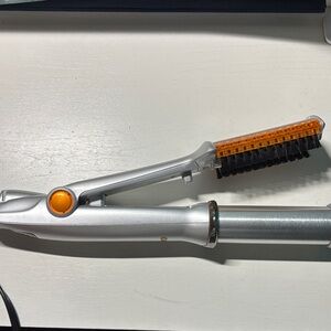 Silver Hair Styling Tool with Brush Attachment